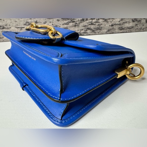 NWT Coach Hero Crossbody Bag in Glovetanned Leather Blue Fin C8441 - Picture 11 of 15